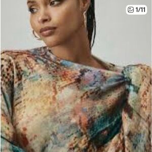 Pilcro Anthropologie The Alana’s multicolored cashmere mock neck sweater Large